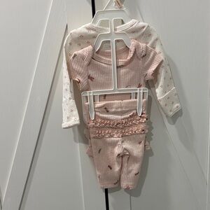 Adorable Pink and White Baby Outfit Set